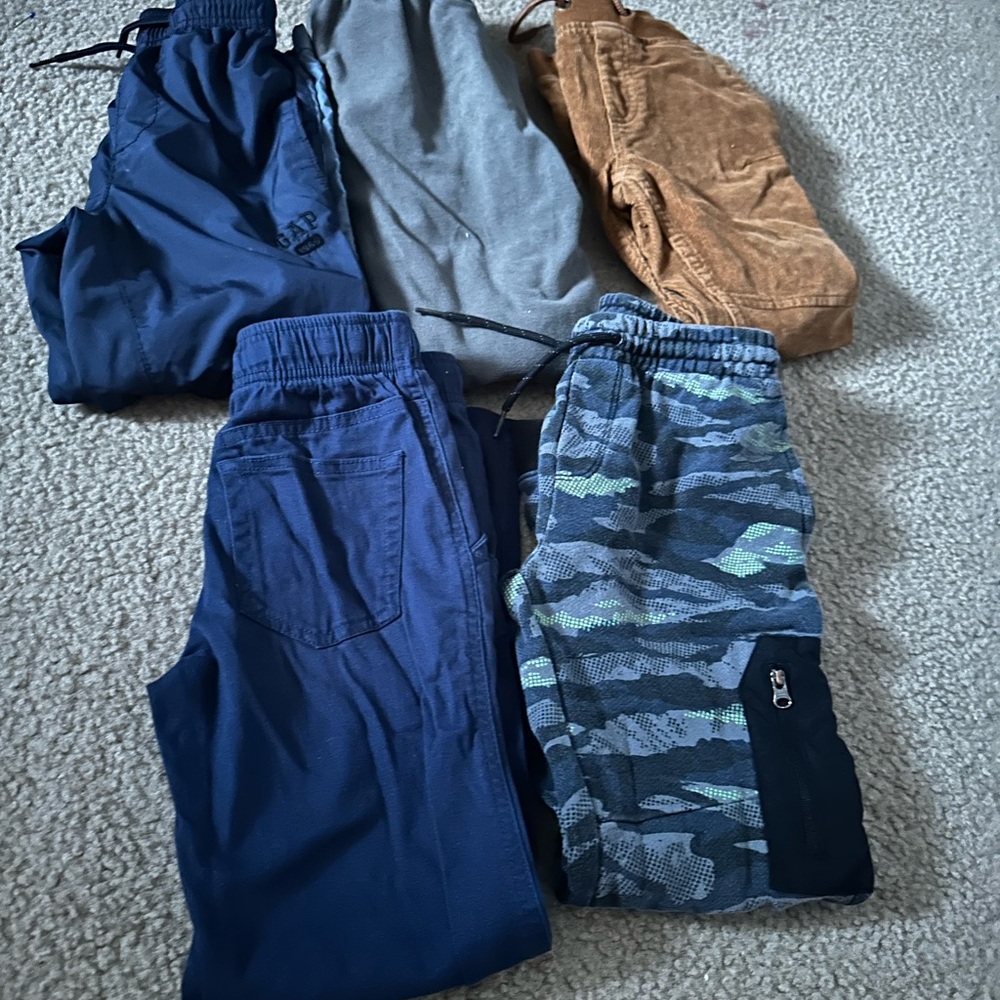 Kids Blue Camouflage Jogger Pants -size 6-7